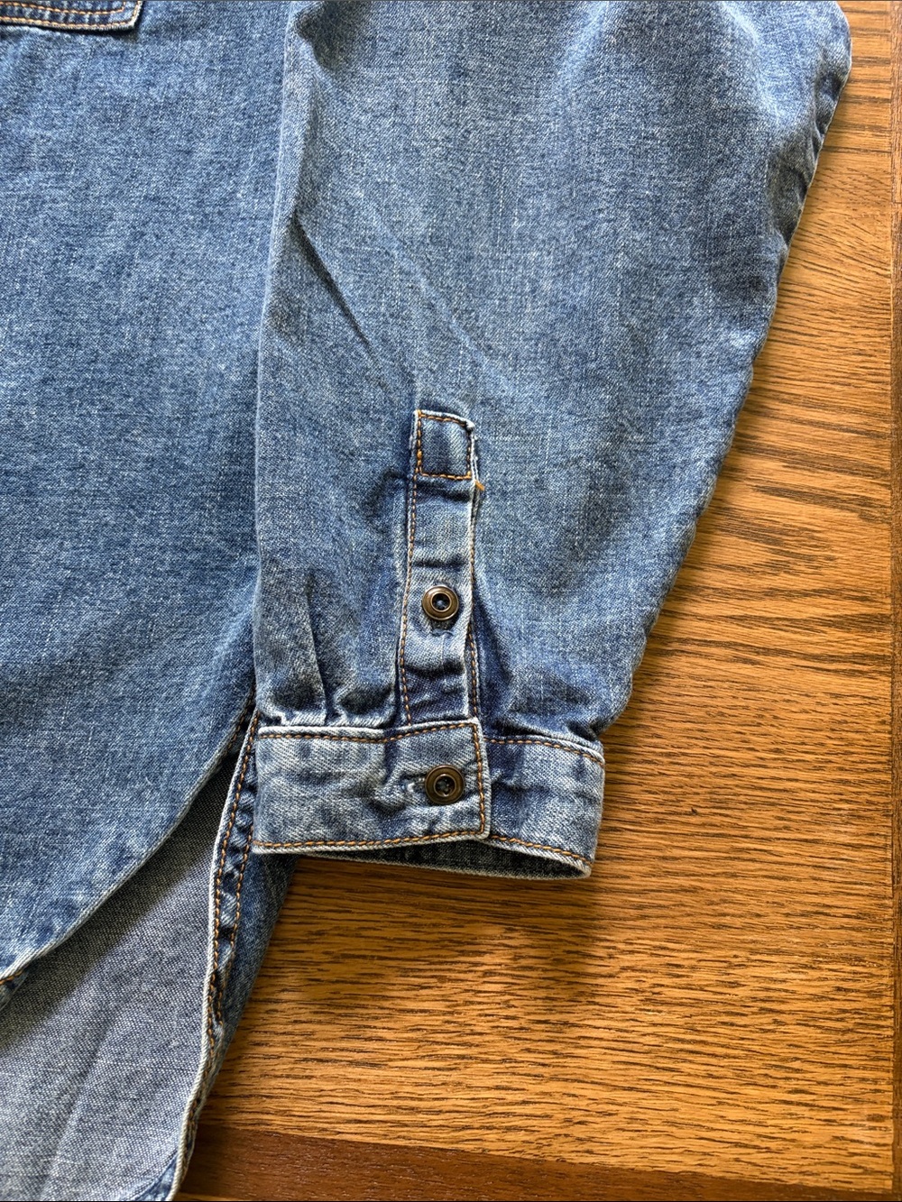 Pilcro Indigo Denim Shirt by Anthropology with Orange Accent - Picture 5 of 8